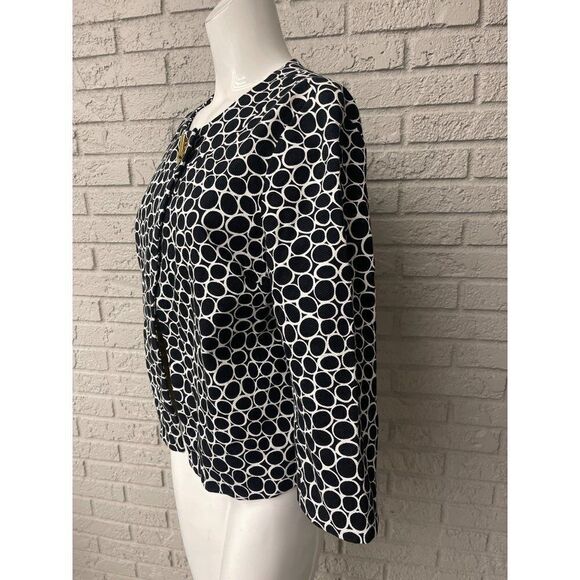 Charter Club Petite Crop Black White Color Print Jacket Size PM - Picture 4 of 9